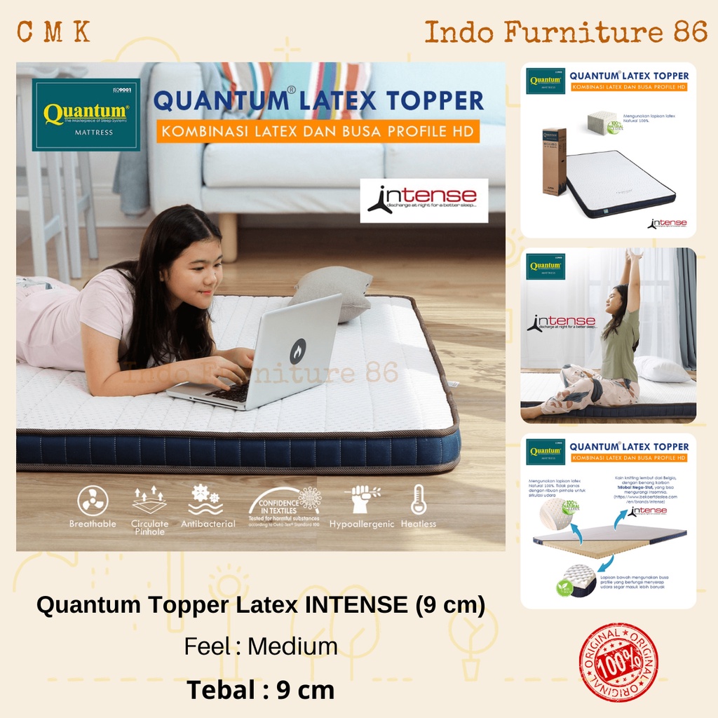 Quantum Topper Latex Uk. 160x200x9cm INTENSE / Topper Latex / Topper Matras / Matras Latex / Kasur