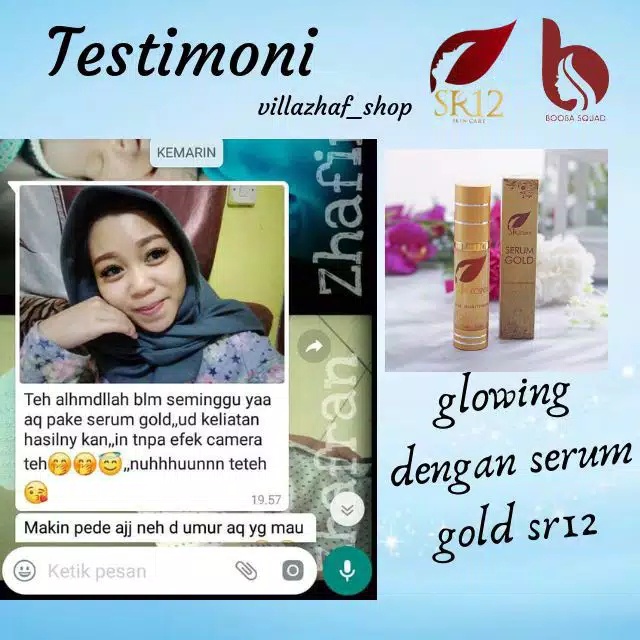 SR12 GOLD SERUM / SERUM ANTIAGING KULIT KENCANG CERAH ELASTIS KENYAL &amp; GLOWING BPOM