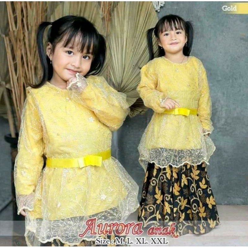 SETELAN KEBAYA AURORA ANAK TILLE / KEBAYA ANAK SD / KEBAYA TILLE ANAK