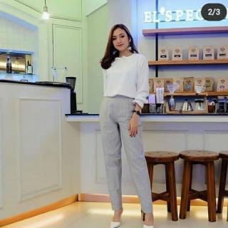 beggy pants grufy bahan katun  drill  ada serat nya PJG 90 