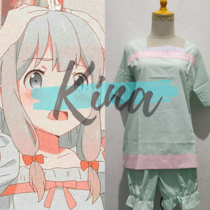 Eromanga Sensei Izumi Sagiri Green Pajamas ver Cosplay Costume Anime