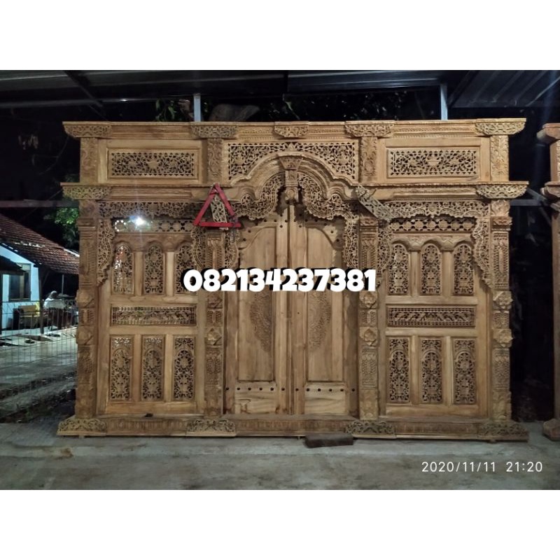 Pintu Gebyok Ukir  Jati Asli Jepara 4 meter | Pintu Gebyok | Pintu Ukir Jati | Gebyok 4 Meter Jepara