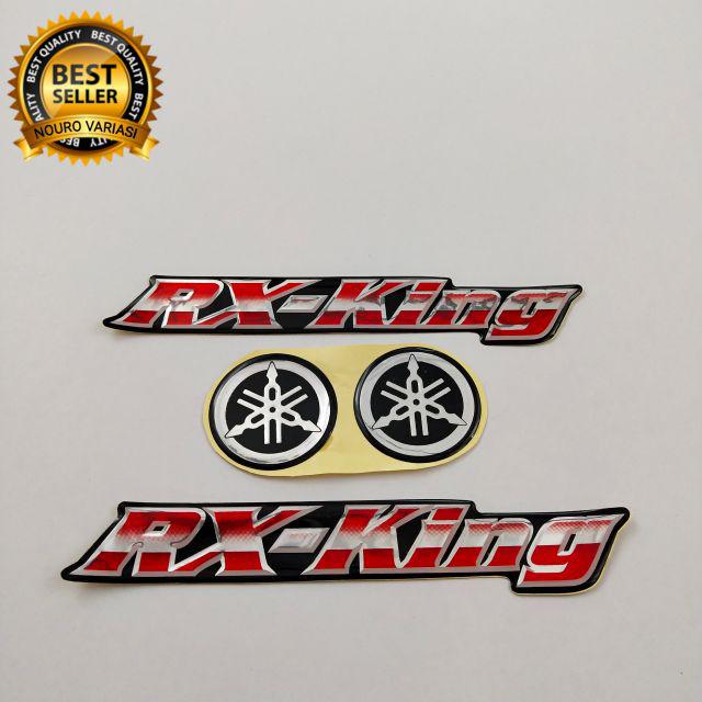 EMBLEM STIKER TIMBUL YAMAHA RX KING KUALITAS TERBAIK-MERAH FULL