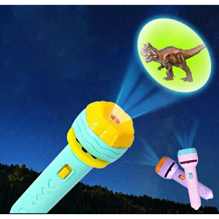 Senter proyektor mainan anak flashlight sensor gambar karakter lucu torch// Mainan Edukasi// Gambar Karakter Lucu (BIC)