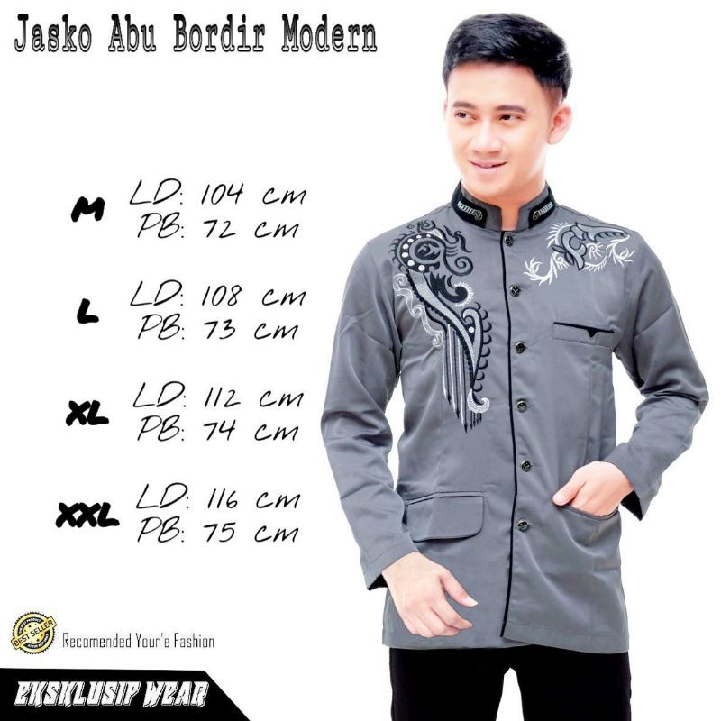 JASKO BORDIR MODERN / JAS KOKO LENGAN PANJANG PRIA COWOK / JASKO TERLARIS DAN TERMURAH / JASKO NU TERLARIS / JASKO BORDIR / JASKO NU MUSLIMAT/ JASKO NU MURAH