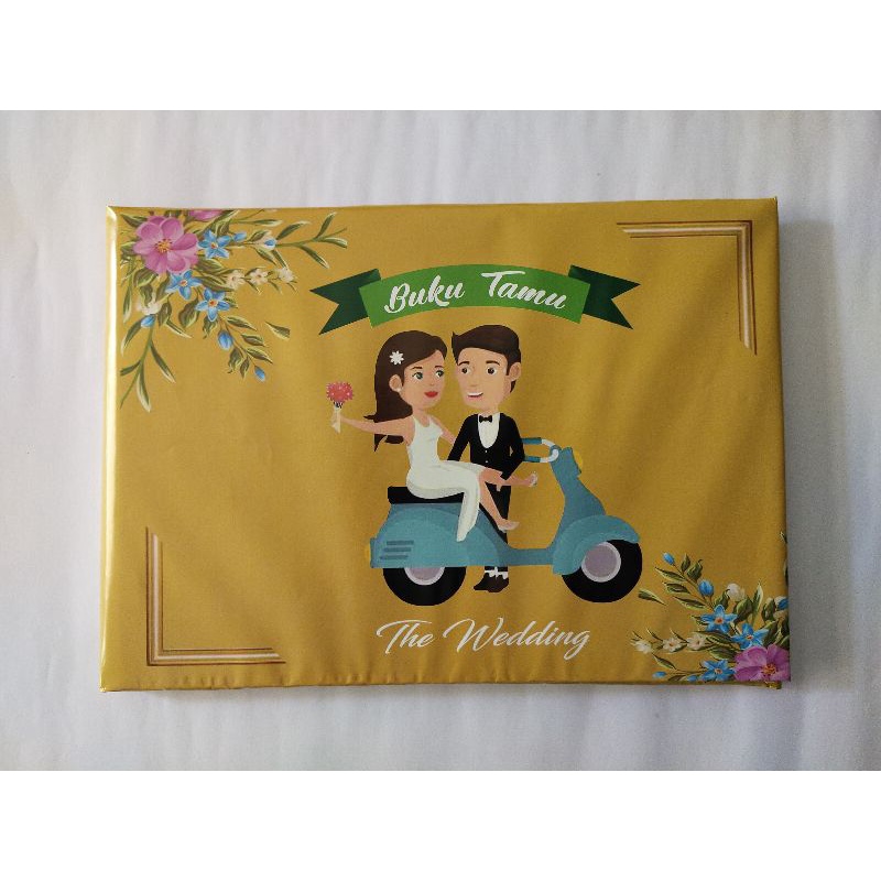 

Buku Tamu Pernikahan Motif Wedding Motor 1 Set isi 2 pcs