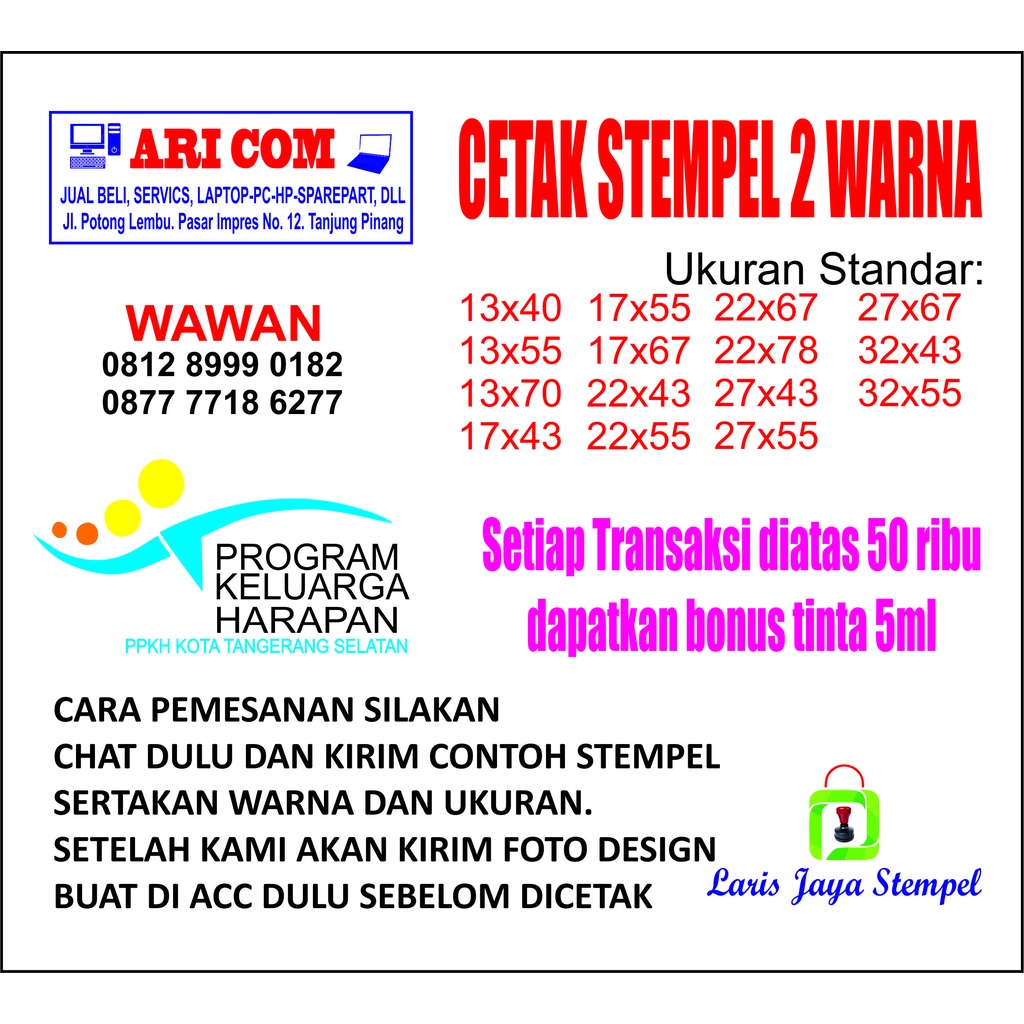 

Cetak stempel 2 warna