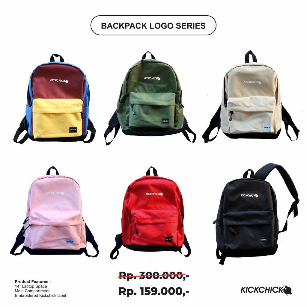 TAHAN HUJAN BADAI DANPETIR N0/ BACKPACK LOGO SERIES KICKCHICK