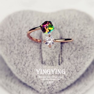 Cincin penuh diamond daun 3-piece cincin BARU beberapa hadiah