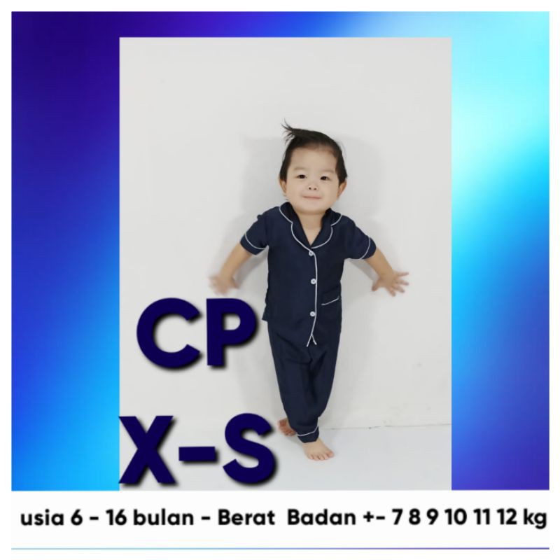 Baju Tidur Anak Bayi Kecil Cewek Cowok Celana Panjang Set Piyama Polos Lengan Pendek Piama Setelan
