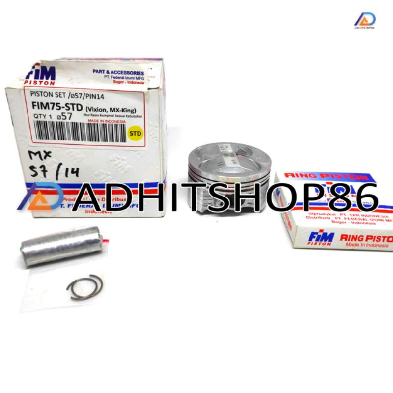 PISTON KIT FIM 75  LC 135 JUPITER MX VIXION MX KING 57mm 58mm 60mm Piston kit Lc 135 mx king vixion 