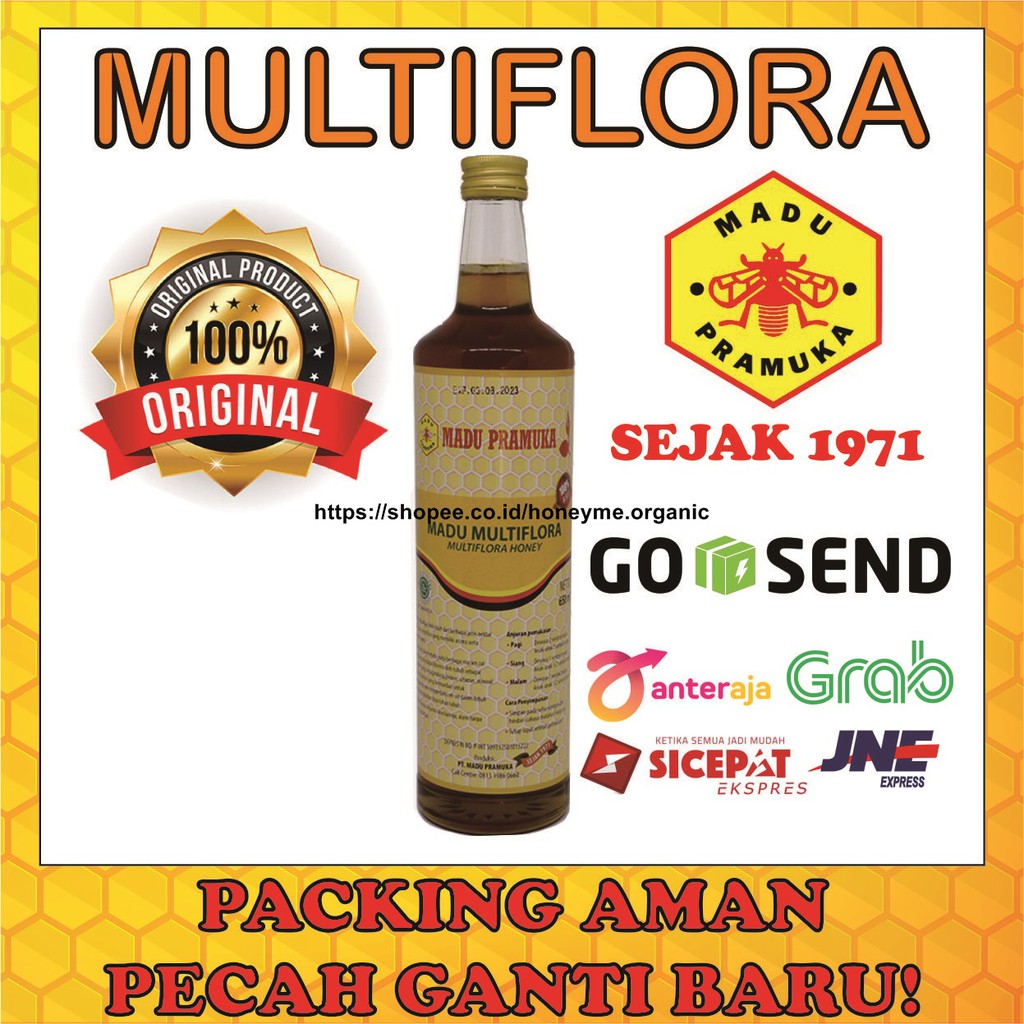 

COD | Madu Asli | HALAL BPOM | Madu Multiflora Murni Madu Pramuka cibubur 650ml