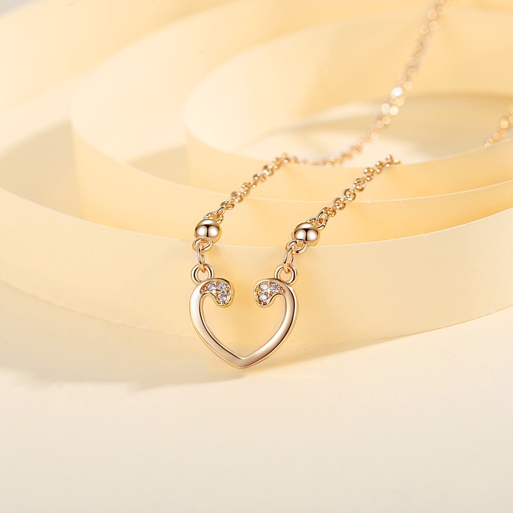 Y503 [COD✔]Korea Fashion Simple Personality Pendant Emas Shaped Heart Shaped Kalung