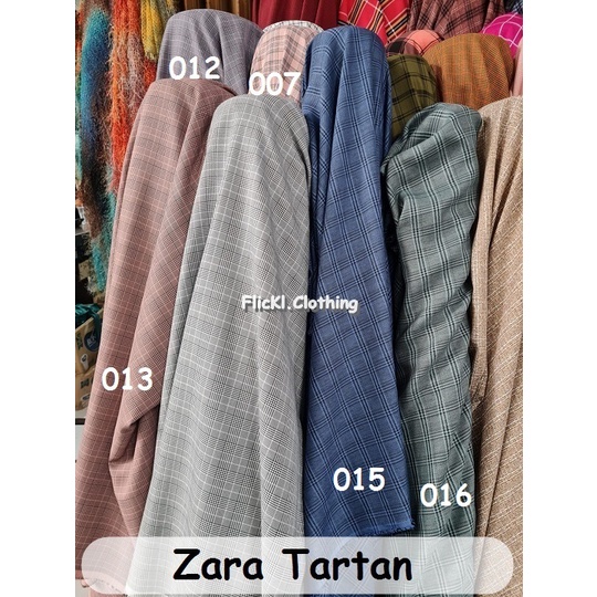 Bahan Kain Tartan Zara Cotton Katun Kotak Kotak Motif Corak Salur  Celana