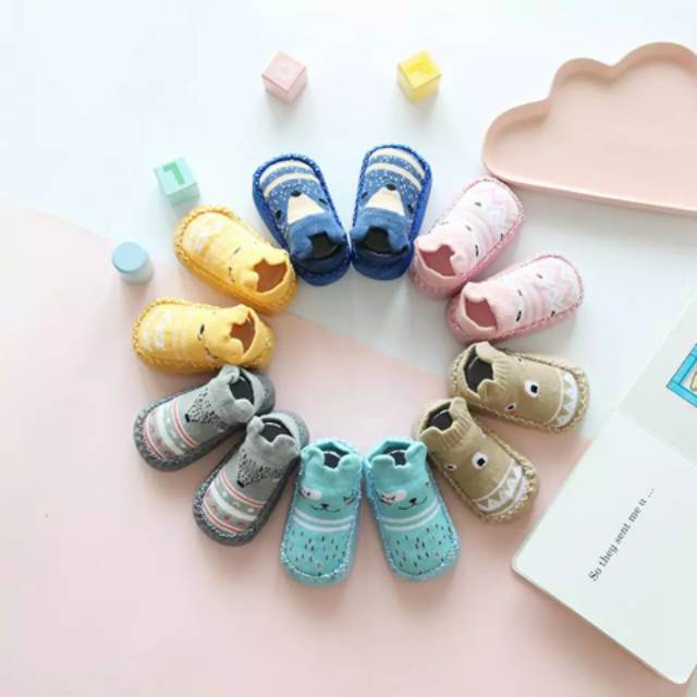 Pattern Moccasins Sepatu Bayi Prewalker Kaos Kaki Anak Import