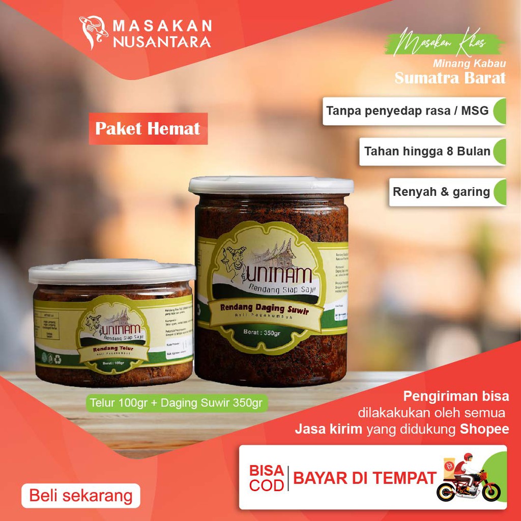 

Rendang Paket Hemat / Rendang Sapi Makanan Kemasan Rendang Makanan Cepat Saji Rendang UniNam