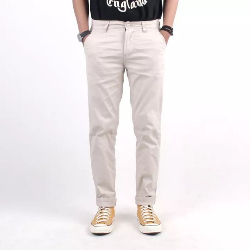 CELANA CHINO PANJANG SLIMFIT BAHAN COTTON MULUR