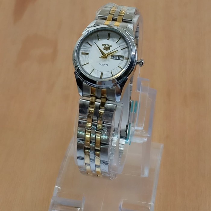 De20G1G5 Jam Tangan Seiko 5 Wanita Kw Super Tanggal Hari Aktif Rtkombinasimewah - Full Silver