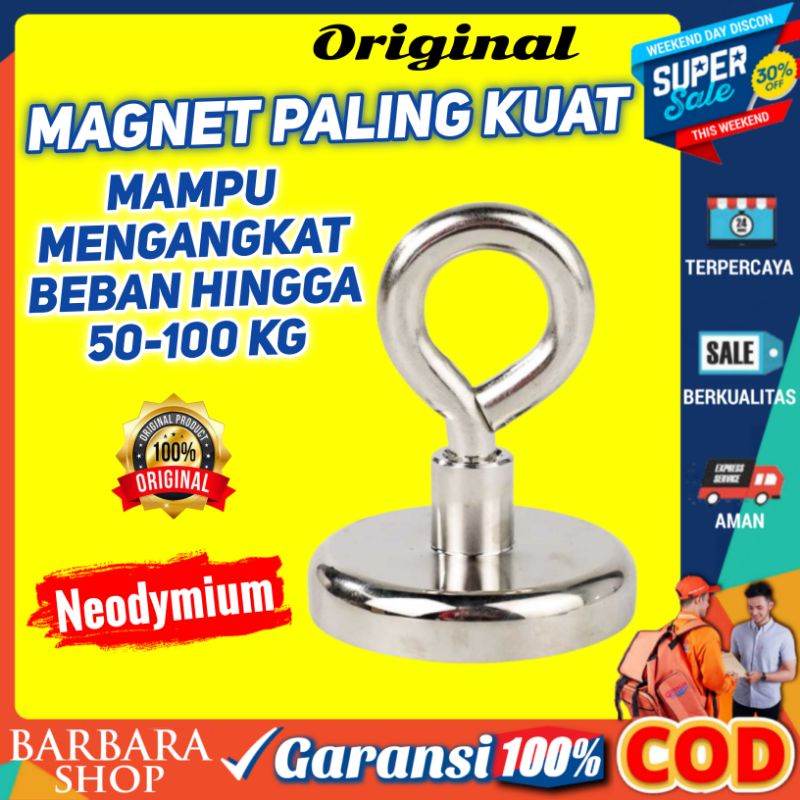 Magnet Neodymium Besar Bulat Super Kuat Angkat Beban 50-100KG 48mm Strong