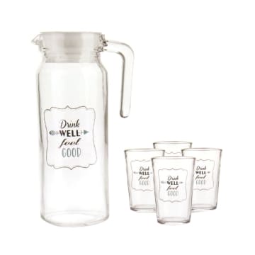 Appetite Set 5 Pcs Teko Minum & Gelas - Biru