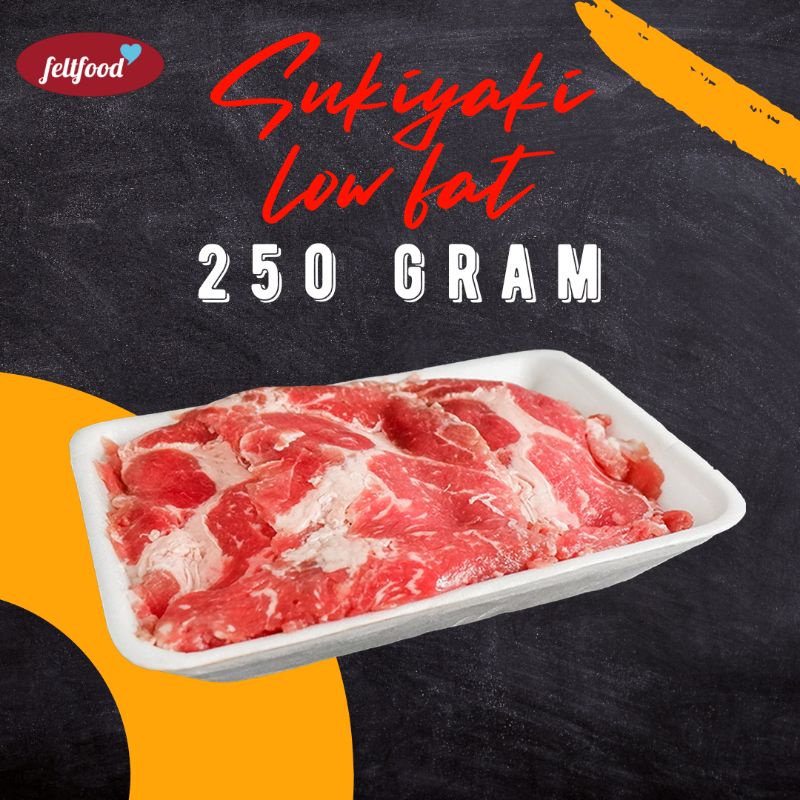 

SUKIYAKI / PREMIUM LOW FAT SLICE / DAGING SLICE 250 GRAM