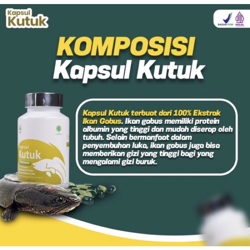 Kapsul Kutuk Ikan Gabus Herbal Pengering Luka Operasi