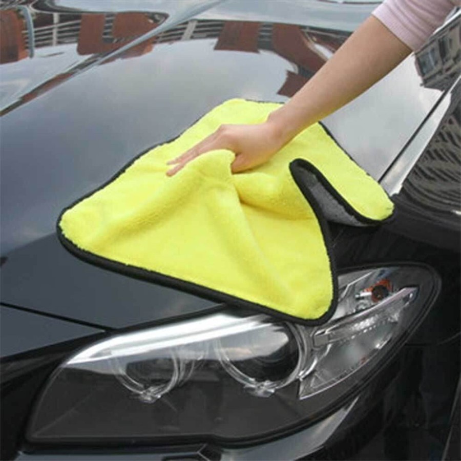 LAP KUNING MICROFIBER 30X30 CM KAIN LAP KACA CUCI MOBIL MOTOR HANDUK CUCI TANGAN SERBAGUNA