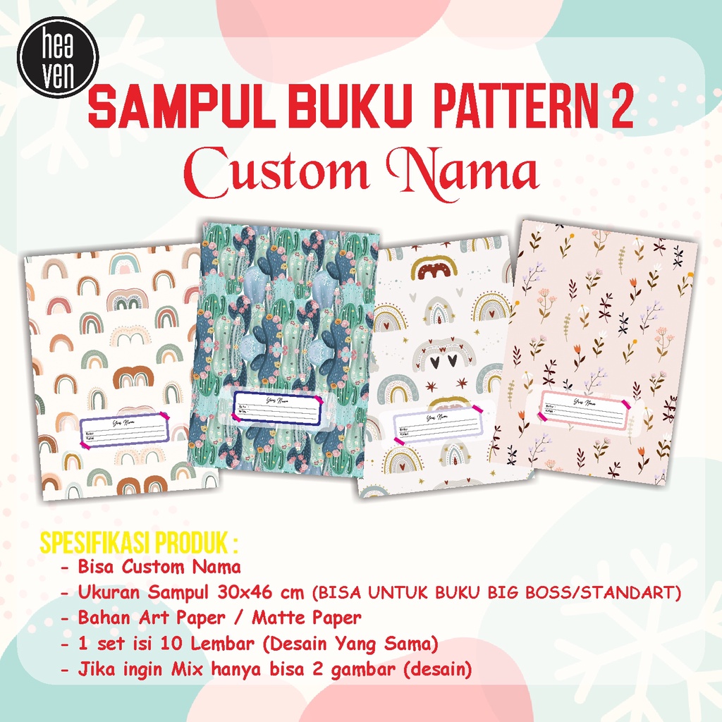 

Sampul Buku Tulis PATTERN CUTE - Sampul Buku Tulis AESTHETIC - CUSTOM nama