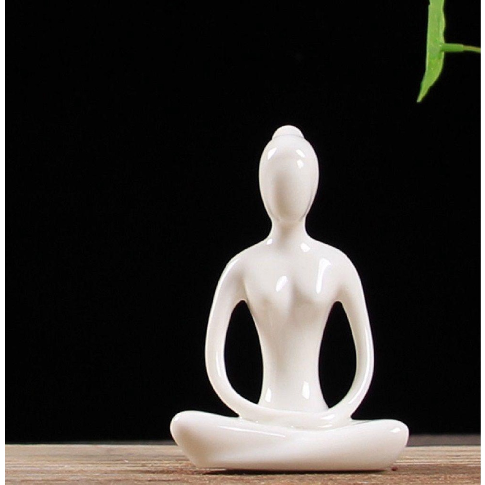 Populer 1pc Patung Pose Yoga Miniatur Patung Dekorasi Desktop Rumah Vintage Figure Statue Abstrak Art