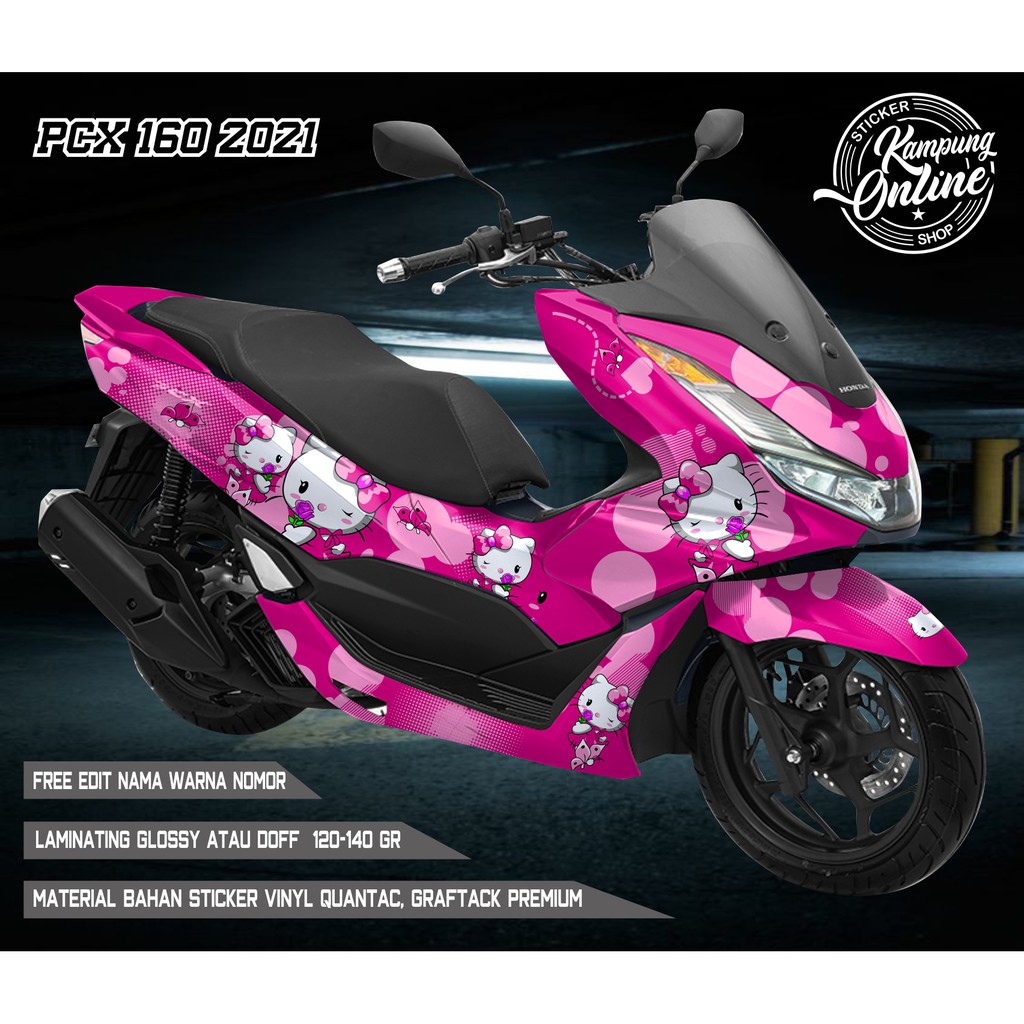 DECAL FULLBODY PCX 160 / 2021 STIKER STRIPING VARIASI STICKER HELLO KITTY VARIASI MOTOR