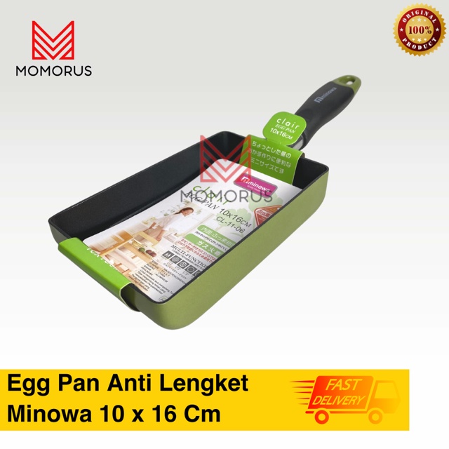 Wajan Teflon / Tamagoyaki / Clair Egg Pan Minowa / EggPan / Omelette Pan Hijau Teflon Kotak Square P