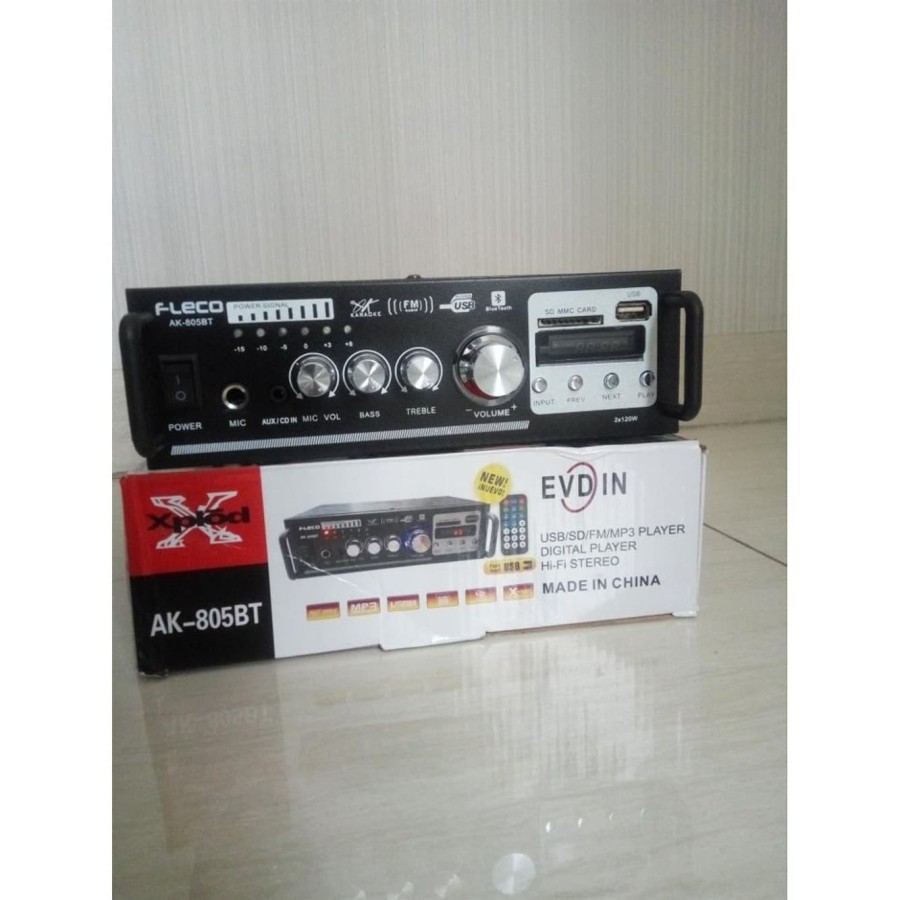 Power Amplifier FLECO AK 805BT Bluetooth Stereo Ampli + USB + FM Radio