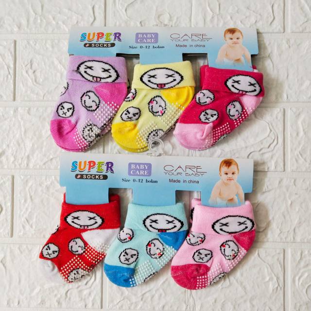 Kaos kaki bayi isi 3 gambar lucu 0-12 bulan