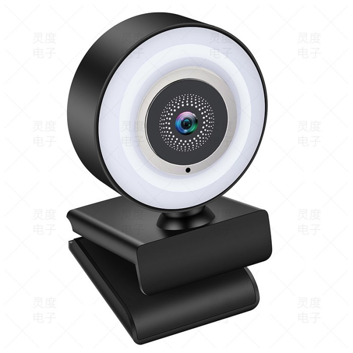 USB Webcam Kamera Zoom UltraHD 4K + RIng light