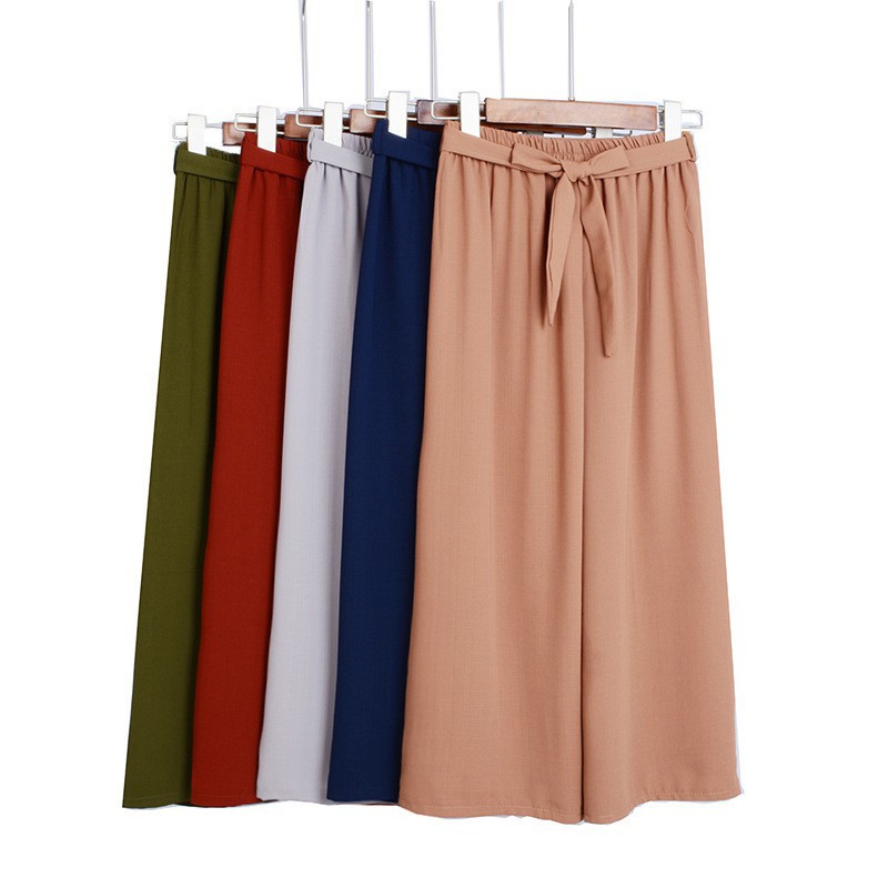  Celana  Panjang Model Lebar Warna Polos Bahan  Sifon  untuk 