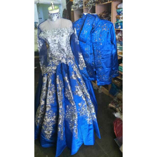 Baju Pengantin  Adat Sunda  Warna Biru 