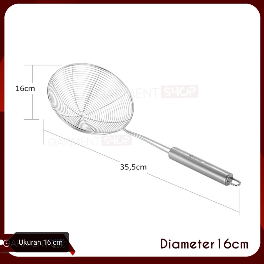 Serokan Saringan Gorengan Stanlies, Saringan  Mie Stanlies Steel Uk 12 cm 16Cm 20 Cm 22 Cm