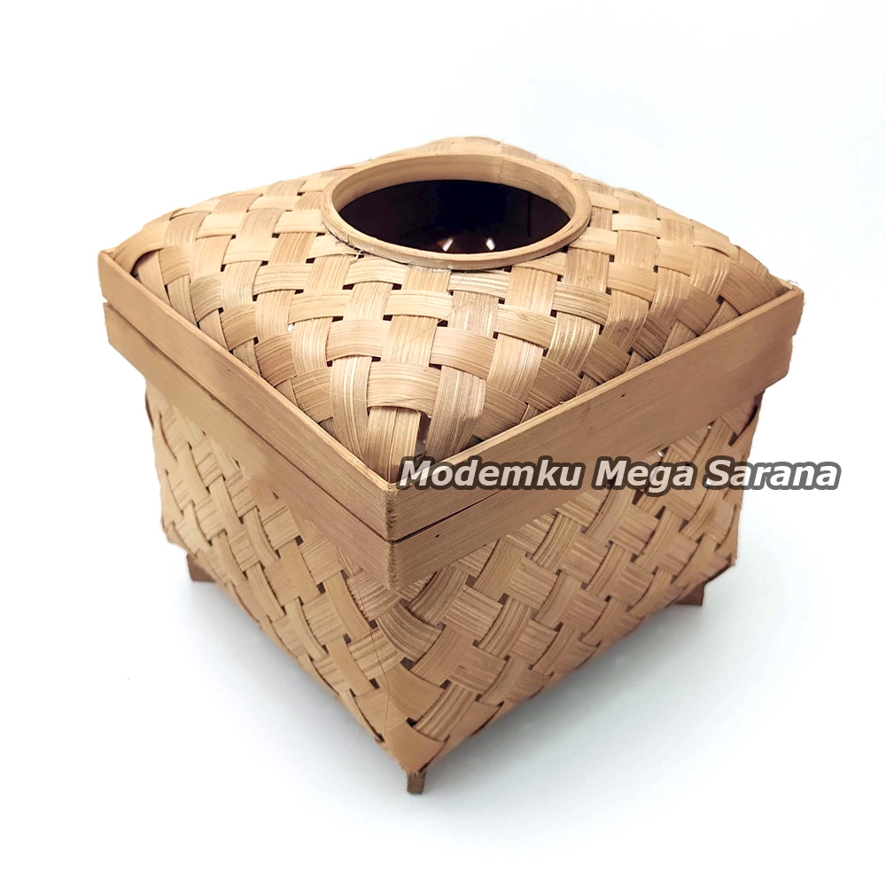 Box Kotak Tisu Anyaman Bambu 11x11x11 cm