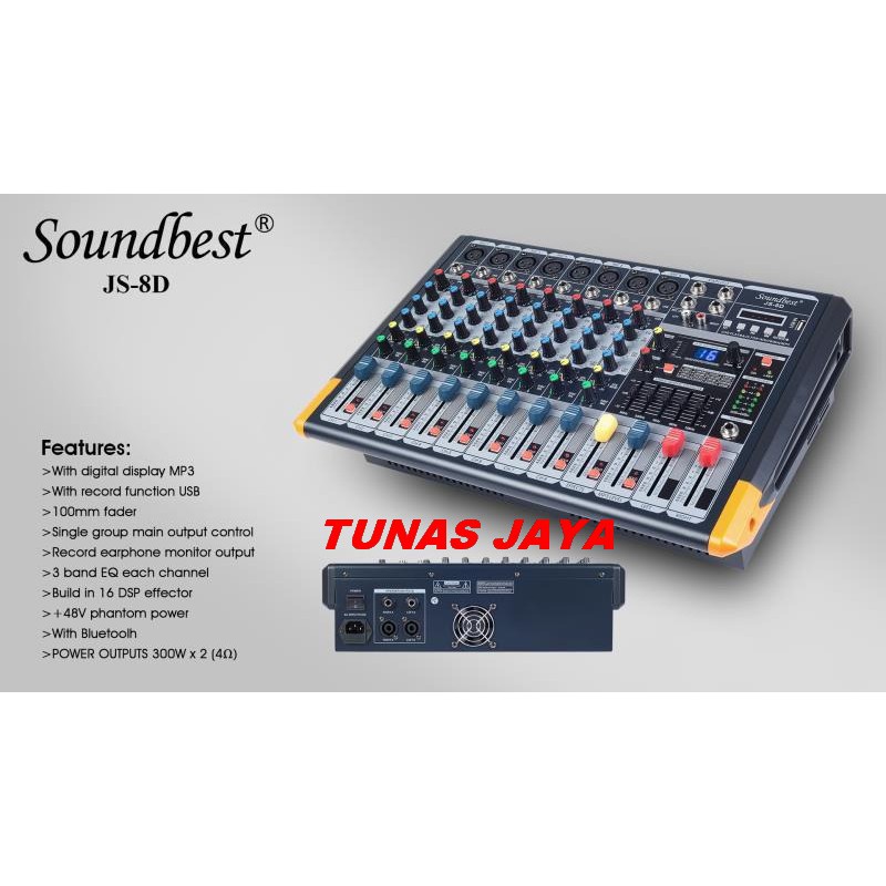 Power Mixer Soundbest JS 8D Soundbest JS 8D - 8 Channel Original