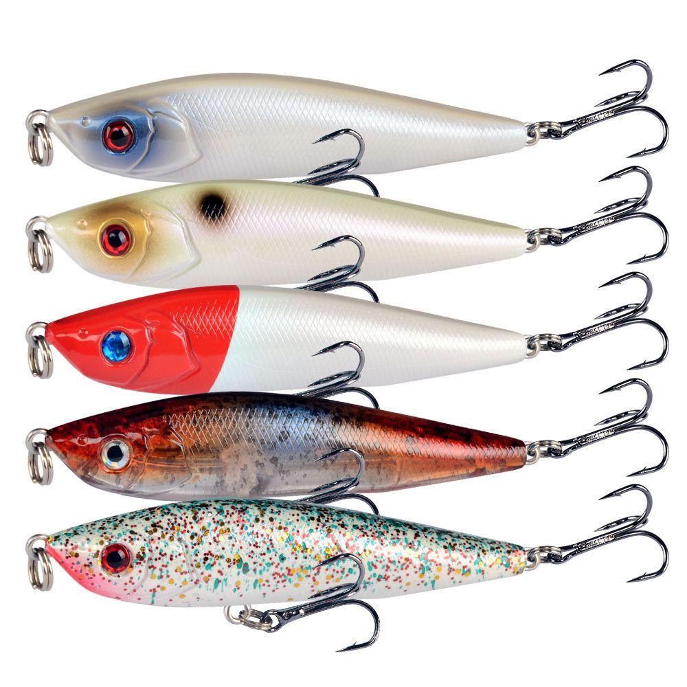 TOP Umpan Tenggelam 8cm /14g Bergaris Bass Air Tawar Wobbler Lures