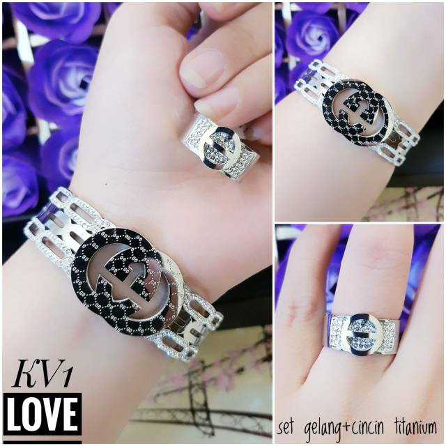 Set Titanium Gelang dan Cincin
