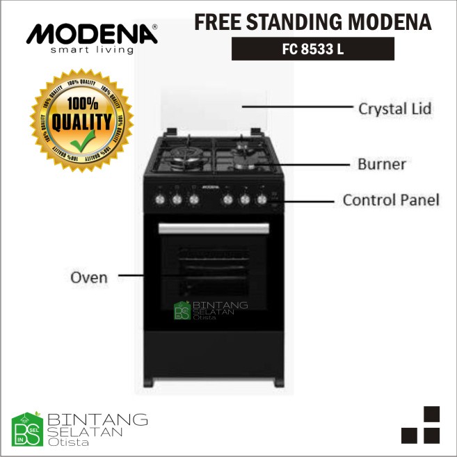 FREE STANDING MODENA  KOMPOR DAN OVEN MODENA FC 8533 L