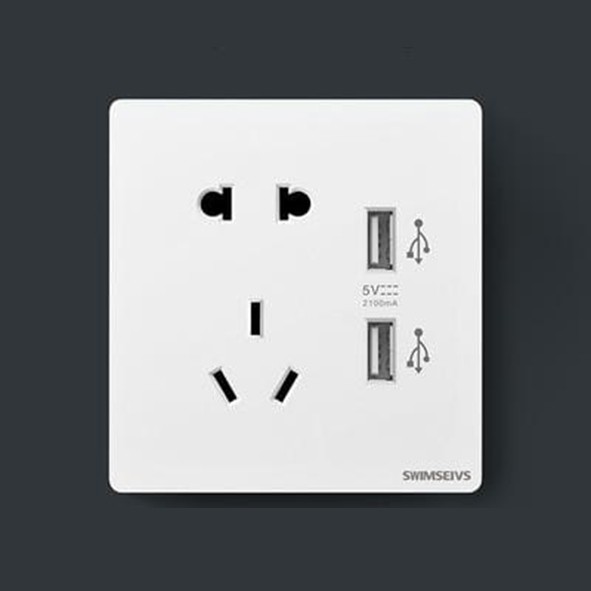 Saklar / Sakelar Lampu Putih White 1/2/3 Gang Electrical Switch Stop kontak USB