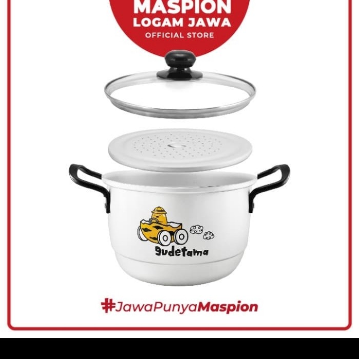 REALPICT PANCI KUKUS MINI KENYONABE GUDETAMA ALUMINIUM JAWA 18 CM TUTUP KACA