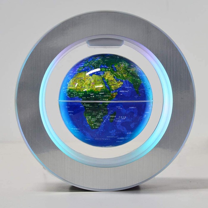 Hadiah Lebaran - Magnetic Levitation Floating World Map LED Light Globe FREE BUBBLE WRAP