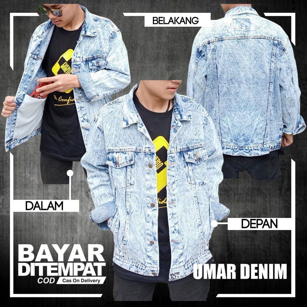 Jaket Jeans Sanwash Premium Jaket Denim Model Sanwahs Pria