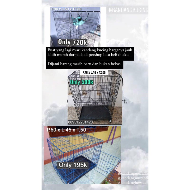 kandang kucing /hewan jumbo sedang kecil