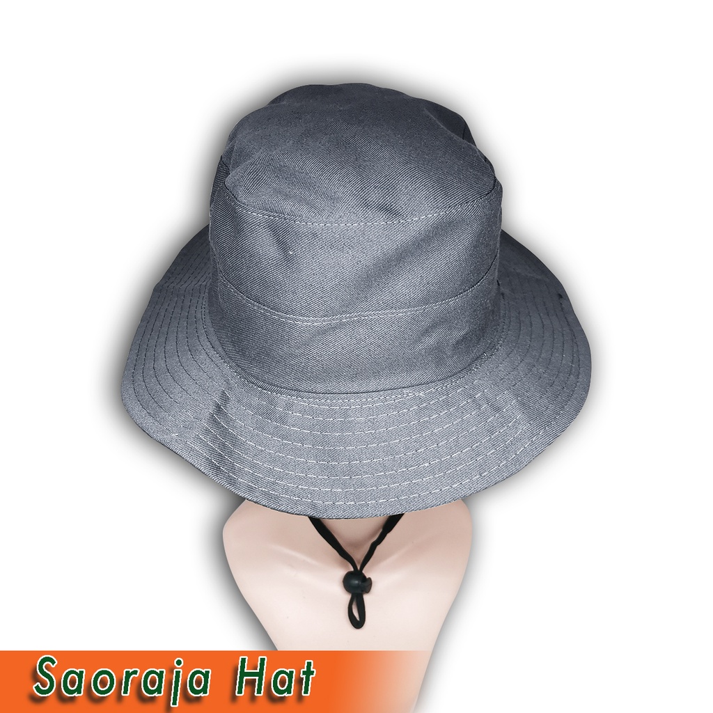 Topi Rimba DEWASA | Bucket Hat | Topi Hiking | Topi Gunung | Bahan  Drill