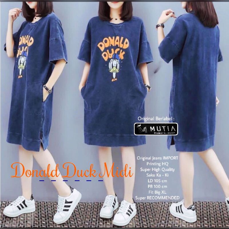 donald duck midi wanita bahan jeans by mutia