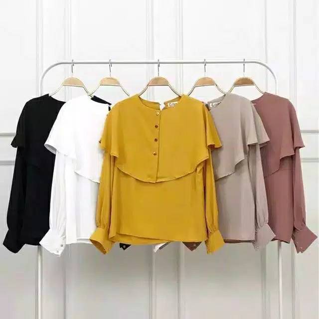 NIKI BLOUSE BAHAN MOSCRAPE IMPOR PREMIUM /fit to XL